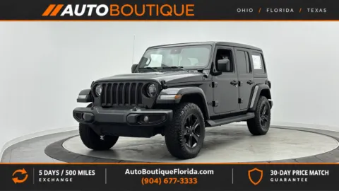 Black 2020 Jeep Wrangler Unlimited Sahara Altitude for sale in Jacksonville, FL