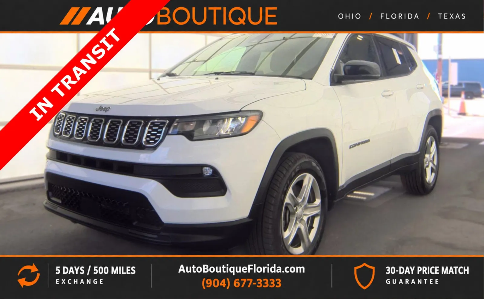 White 2023 Jeep Compass Latitude for sale in Jacksonville, FL