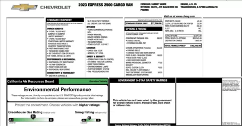 More photos of 2023 Chevrolet Express Cargo Van 2500 at Auto Boutique Florida, FL