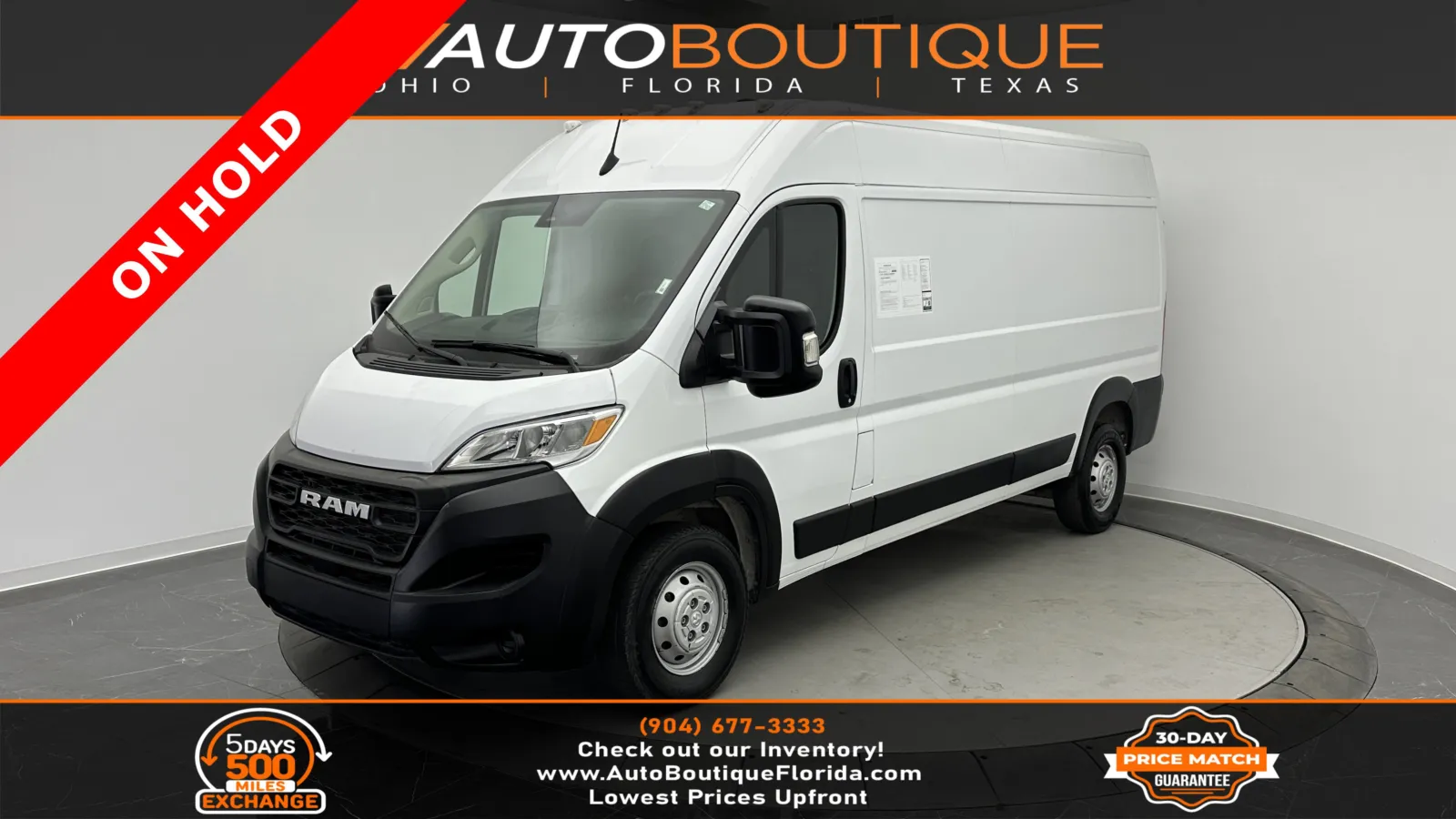 White 2023 Ram ProMaster Cargo Van 2500 159 WB for sale in Jacksonville, FL