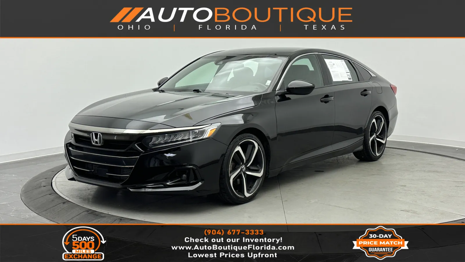 Black 2021 Honda Accord Sedan Sport for sale in Jacksonville, FL