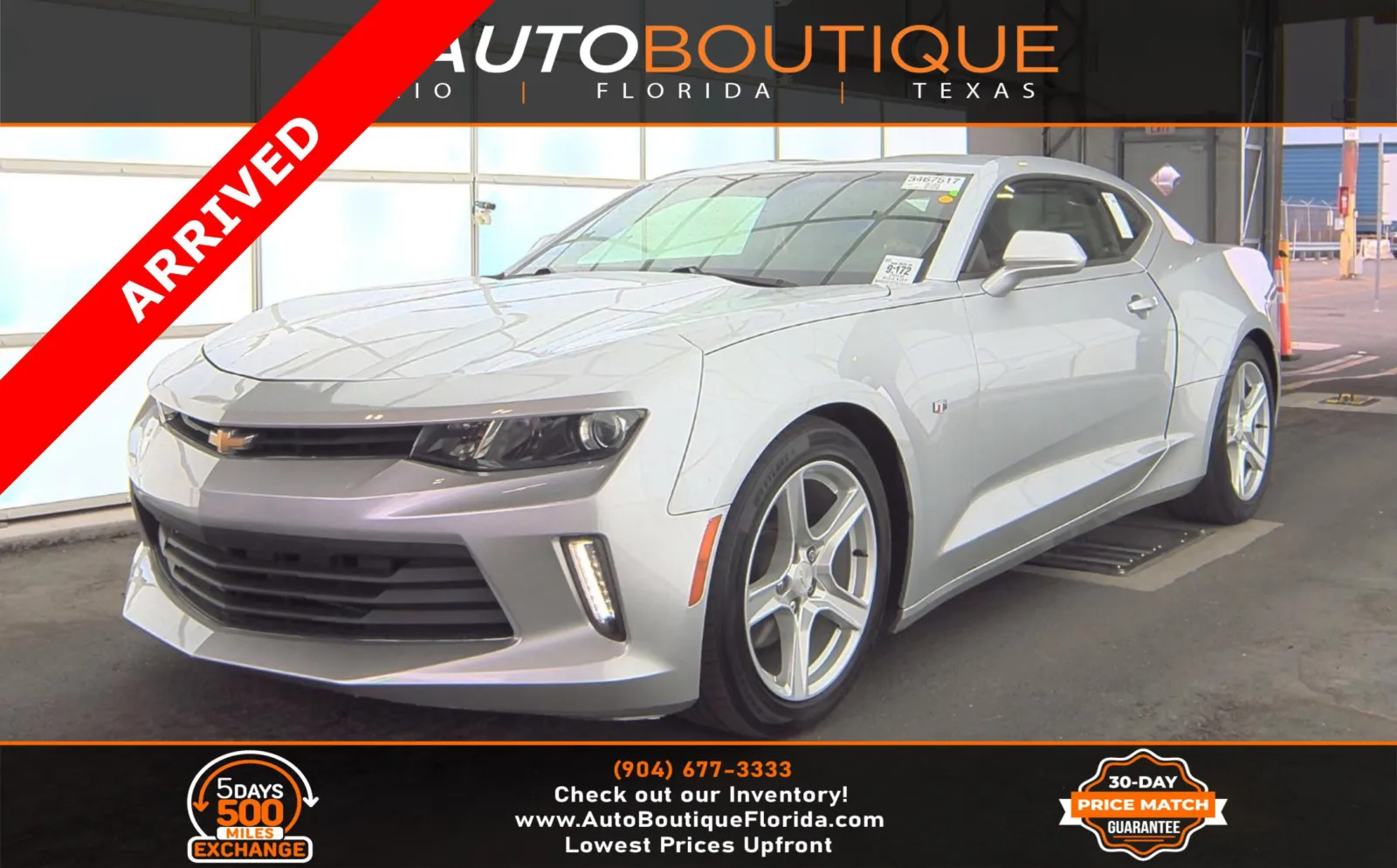 Silver 2018 Chevrolet Camaro 1LS for sale in Jacksonville, FL