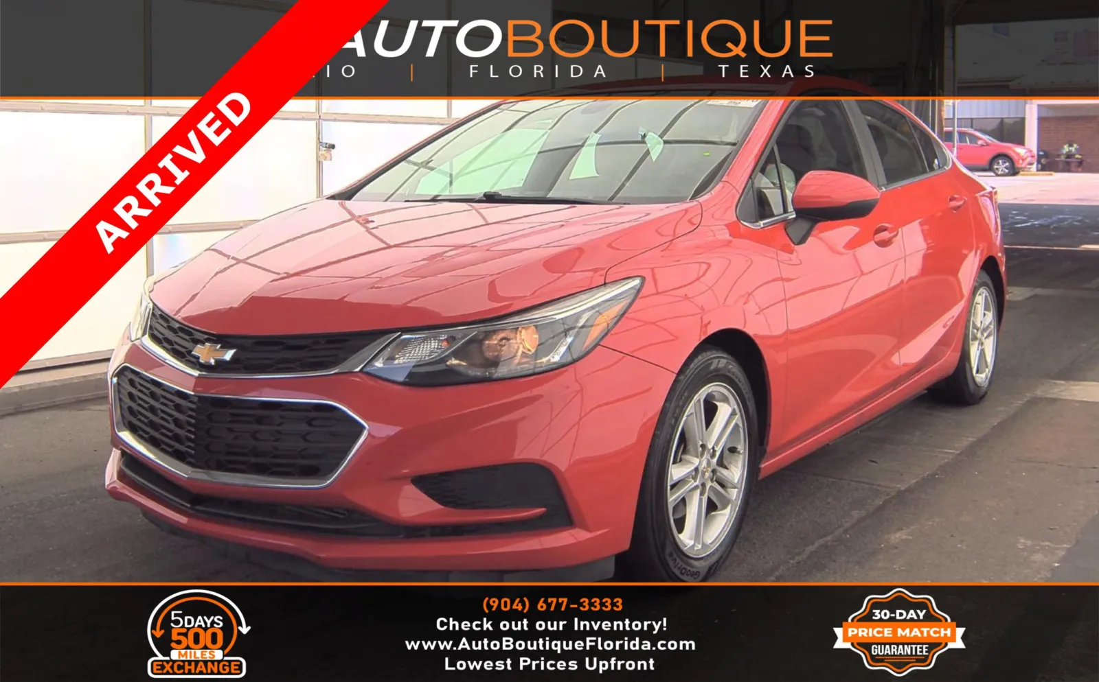 Red 2017 Chevrolet Cruze LT for sale in Jacksonville, FL