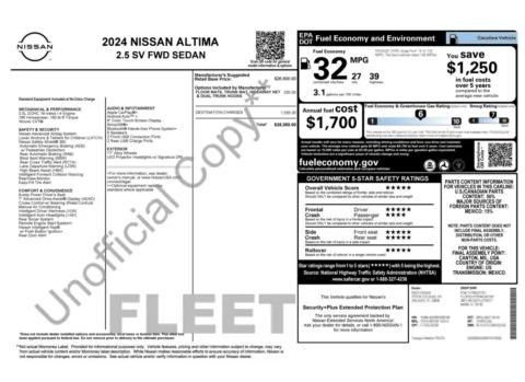 Photos of 2024 Nissan Altima 2.5 SV for sale in Jacksonville, FL at Auto Boutique Florida