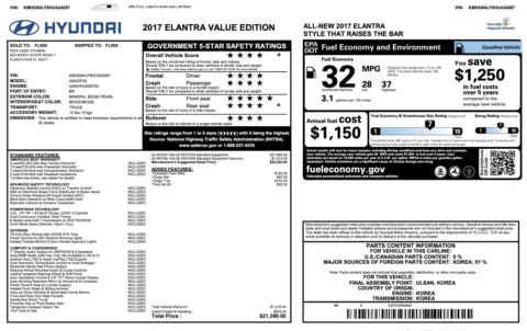 Photos of 2017 Hyundai Elantra Value Edition for sale in Jacksonville, FL at Auto Boutique Florida