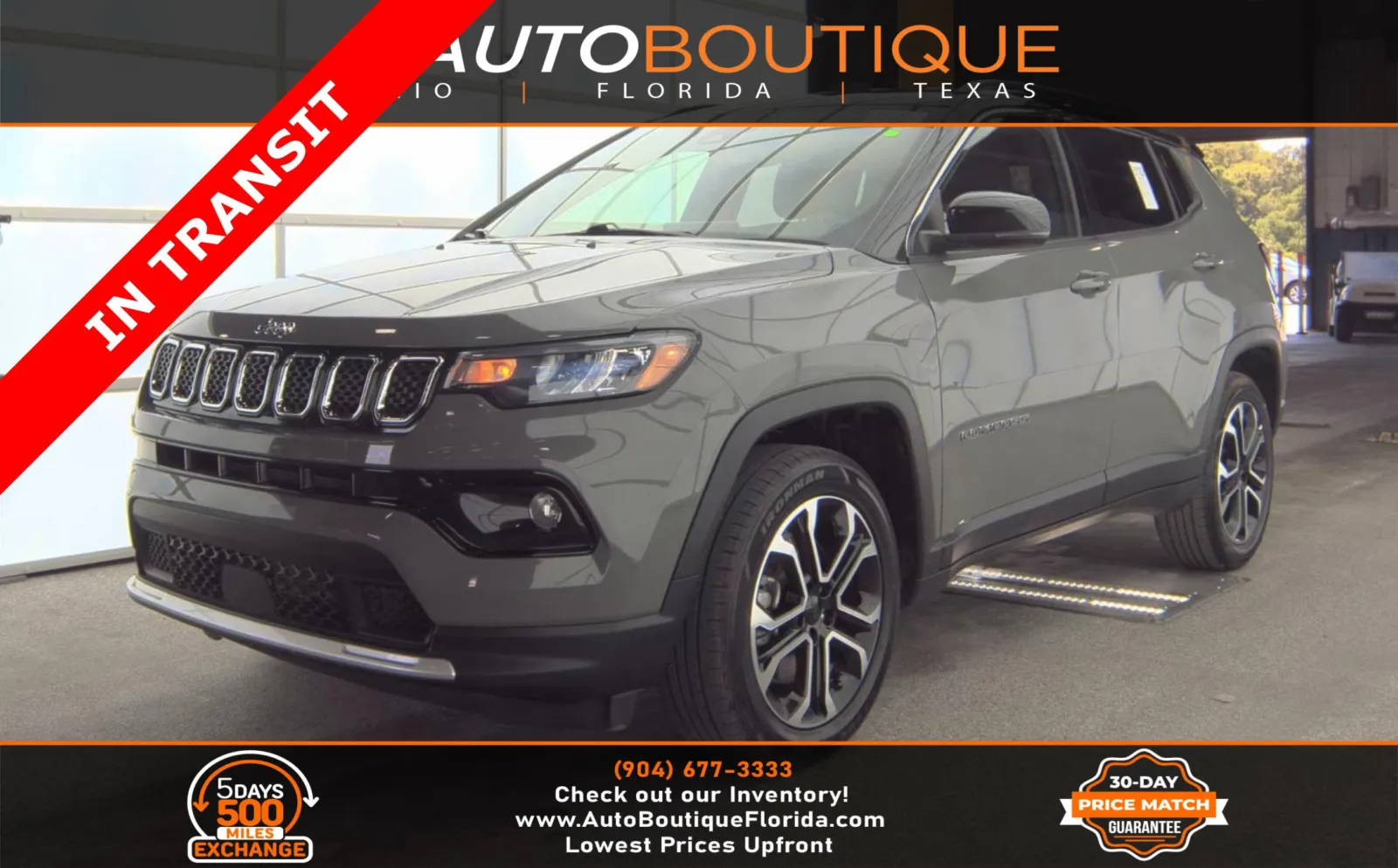 Gray 2023 Jeep Compass Limited for sale in Jacksonville, FL