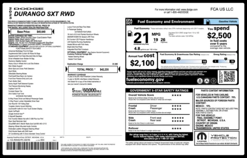 Photos of 2023 Dodge Durango SXT for sale in Jacksonville, FL at Auto Boutique Florida