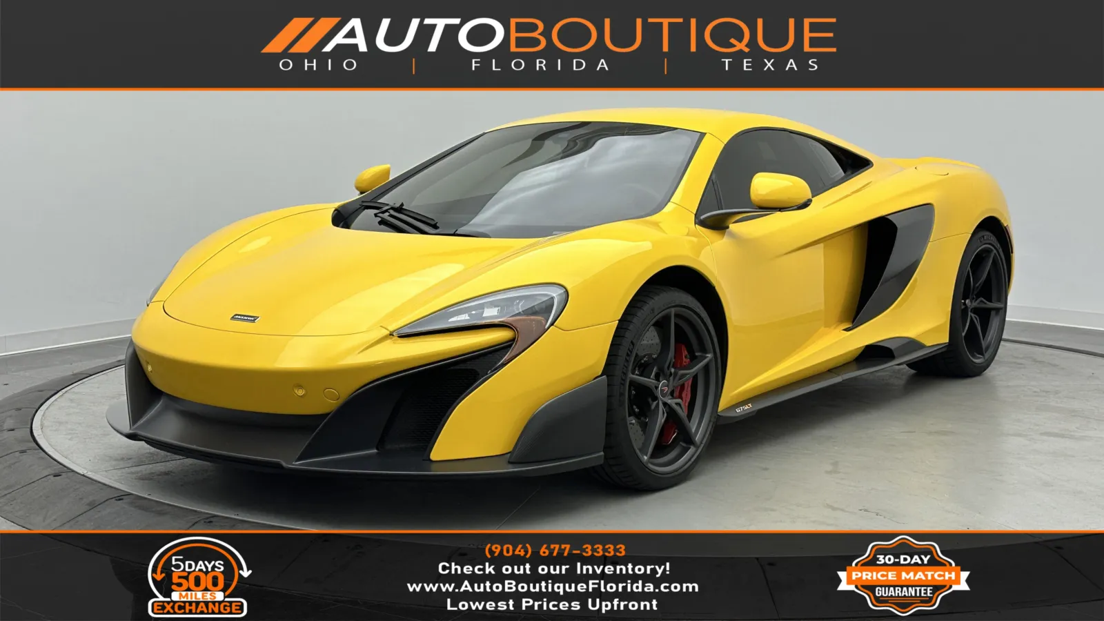 Yellow 2016 McLaren 675LT for sale in Jacksonville, FL