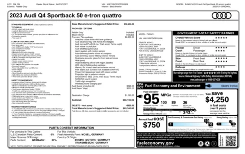 Photos of 2023 Audi Q4 e-tron Sportback Premium Plus for sale in Jacksonville, FL at Auto Boutique Florida