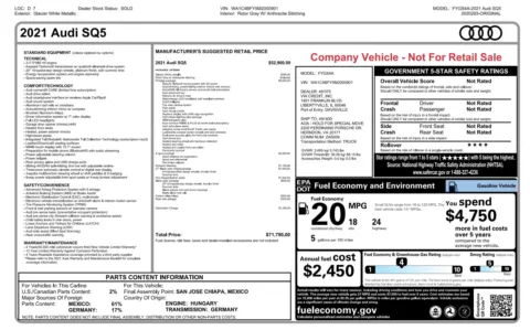 Photos of 2021 Audi SQ5 Prestige for sale in Jacksonville, FL at Auto Boutique Florida