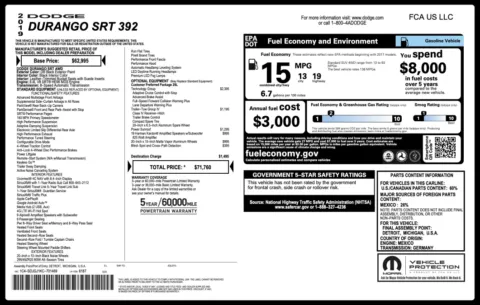 Photos of 2019 Dodge Durango SRT for sale in Jacksonville, FL at Auto Boutique Florida