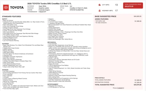 Photos of 2020 Toyota Tundra SR5 for sale in Jacksonville, FL at Auto Boutique Florida