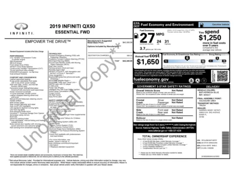 Photos of 2019 INFINITI QX50 ESSENTIAL for sale in Jacksonville, FL at Auto Boutique Florida