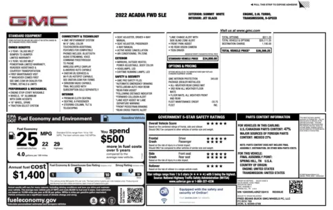 Photos of 2022 GMC Acadia SLE for sale in Jacksonville, FL at Auto Boutique Florida