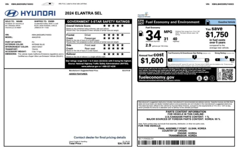 More photos of 2024 Hyundai Elantra SEL at Auto Boutique Florida, FL