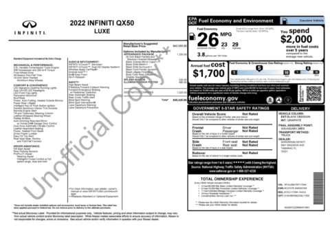 Photos of 2022 INFINITI QX50 LUXE for sale in Jacksonville, FL at Auto Boutique Florida