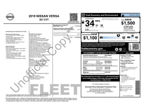 Photos of 2019 Nissan Versa Sedan SV for sale in Jacksonville, FL at Auto Boutique Florida