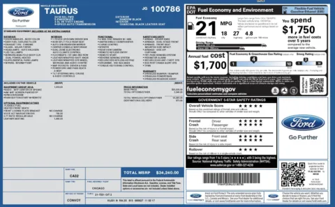 Photos of 2018 Ford Taurus SEL for sale in Jacksonville, FL at Auto Boutique Florida