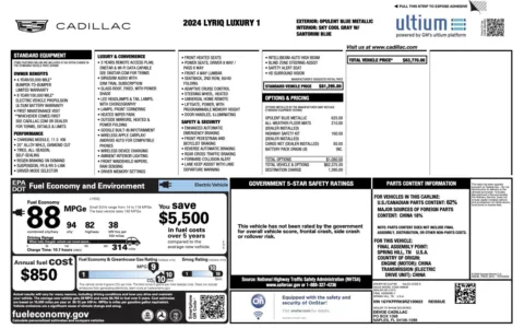 Photos of 2024 Cadillac LYRIQ Luxury for sale in Jacksonville, FL at Auto Boutique Florida