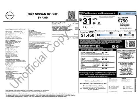 Photos of 2023 Nissan Rogue SV for sale in Jacksonville, FL at Auto Boutique Florida