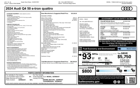 Photos of 2024 Audi Q4 e-tron Premium Plus for sale in Jacksonville, FL at Auto Boutique Florida