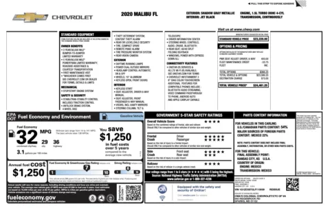 Photos of 2020 Chevrolet Malibu LS for sale in Jacksonville, FL at Auto Boutique Florida