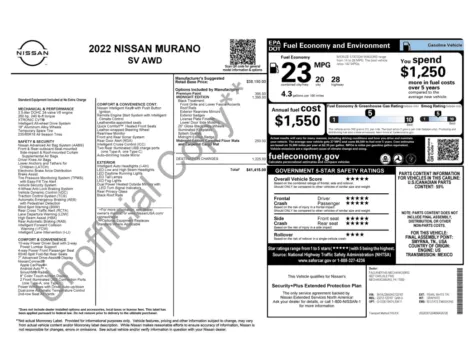 Photos of 2022 Nissan Murano SV for sale in Jacksonville, FL at Auto Boutique Florida