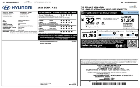 Photos of 2021 Hyundai Sonata SE for sale in Jacksonville, FL at Auto Boutique Florida