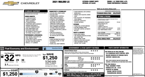 Photos of 2021 Chevrolet Malibu LS for sale in Jacksonville, FL at Auto Boutique Florida