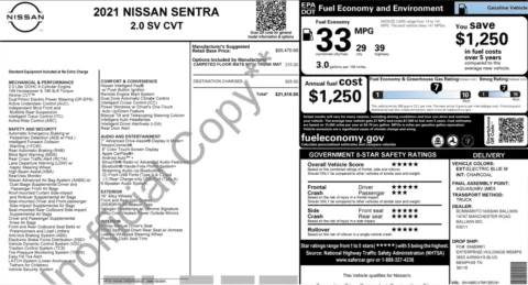 Photos of 2021 Nissan Sentra SV for sale in Jacksonville, FL at Auto Boutique Florida