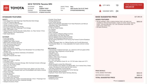 Photos of 2016 Toyota Tacoma SR5 for sale in Jacksonville, FL at Auto Boutique Florida