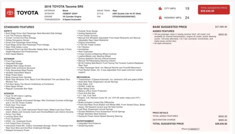 Photos of 2016 Toyota Tacoma SR5 for sale in Jacksonville, FL at Auto Boutique Florida
