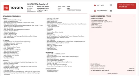 Photos of 2019 Toyota Corolla LE for sale in Jacksonville, FL at Auto Boutique Florida