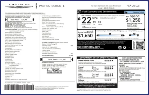 Photos of 2017 Chrysler Pacifica Touring-L for sale in Jacksonville, FL at Auto Boutique Florida