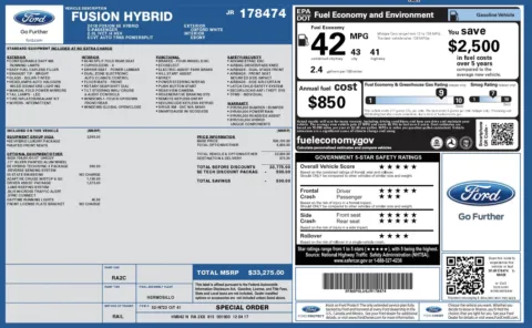 Photos of 2018 Ford Fusion Hybrid SE for sale in Jacksonville, FL at Auto Boutique Florida