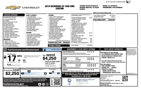 Photos of 2019 Chevrolet Silverado 1500 LD Custom for sale in Jacksonville, FL at Auto Boutique Florida