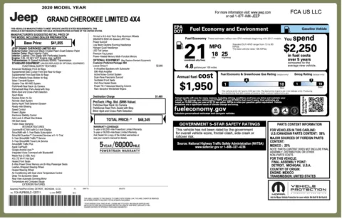 Photos of 2020 Jeep Grand Cherokee Limited for sale in Jacksonville, FL at Auto Boutique Florida