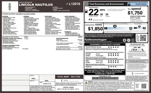 Photos of 2020 Lincoln Nautilus Reserve for sale in Jacksonville, FL at Auto Boutique Florida