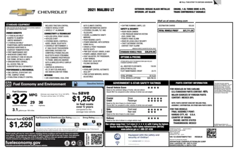 Photos of 2021 Chevrolet Malibu LT for sale in Jacksonville, FL at Auto Boutique Florida