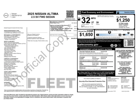 Photos of 2025 Nissan Altima SV for sale in Jacksonville, FL at Auto Boutique Florida