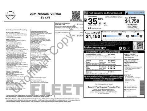 Photos of 2021 Nissan Versa SV for sale in Jacksonville, FL at Auto Boutique Florida