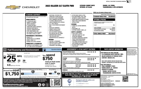 Photos of 2023 Chevrolet Blazer LT for sale in Jacksonville, FL at Auto Boutique Florida