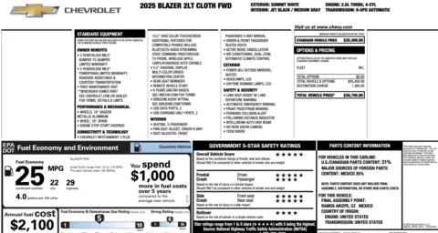 Photos of 2025 Chevrolet Blazer LT for sale in Jacksonville, FL at Auto Boutique Florida
