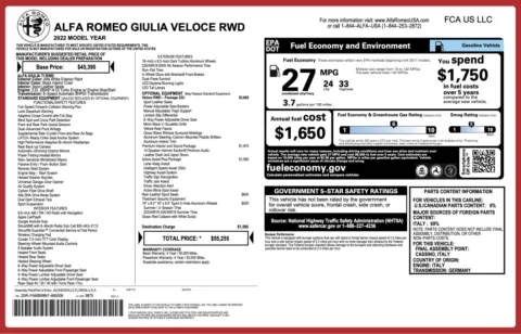 Photos of 2022 Alfa Romeo Giulia Veloce for sale in Jacksonville, FL at Auto Boutique Florida
