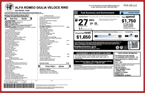 Photos of 2022 Alfa Romeo Giulia Veloce for sale in Jacksonville, FL at Auto Boutique Florida