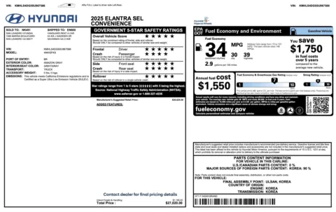 More photos of 2025 Hyundai Elantra SEL Convenience at Auto Boutique Florida, FL