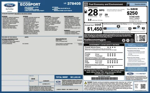 Photos of 2020 Ford EcoSport S for sale in Jacksonville, FL at Auto Boutique Florida
