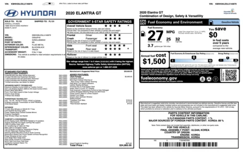 Photos of 2020 Hyundai Elantra GT for sale in Jacksonville, FL at Auto Boutique Florida