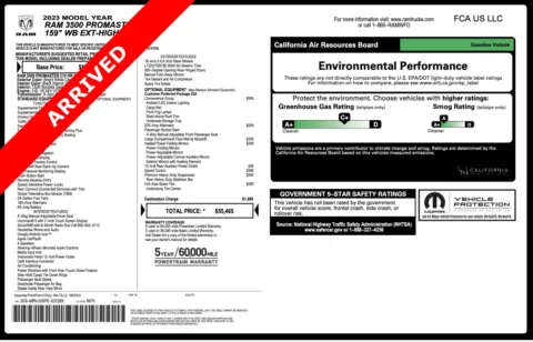 Photos of 2023 Ram ProMaster Cargo Van 3500 159 WB for sale in Jacksonville, FL at Auto Boutique Florida