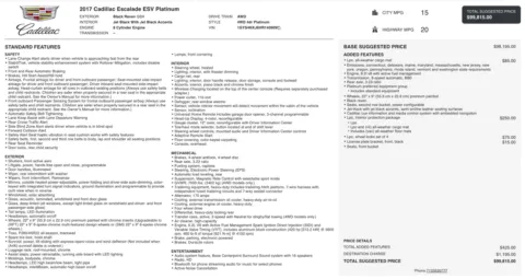 Photos of 2017 Cadillac Escalade ESV Platinum for sale in Jacksonville, FL at Auto Boutique Florida